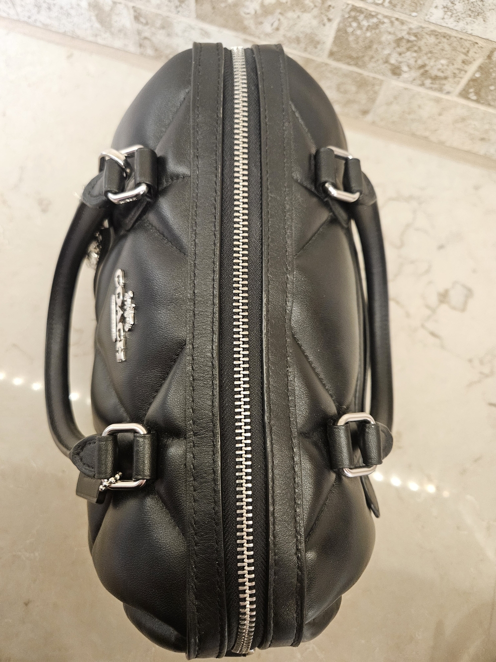 Coach Medium Rowan Satchel in Quilted Black - Picture 6 of 9